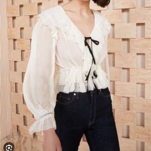 NWT Ulla Johnson Vivian Blouse Pearl- size 2